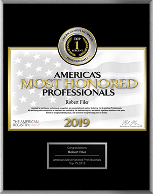 Dr. Filer Named One Of America’s Most Honored Professionals In 2019