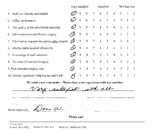Dr. Robert Filer Testimonial