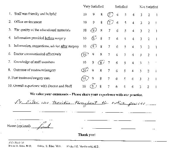 Robert Filer M.D. Survey 