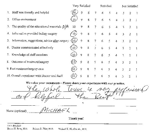 Robert Filer M.D. Patient Review