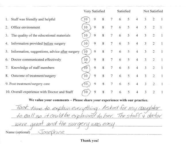 Filer Eye M.D. Survey